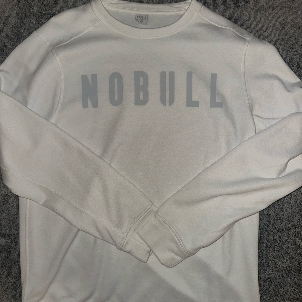 NOBULL Classic White Crewneck Long Sleeve